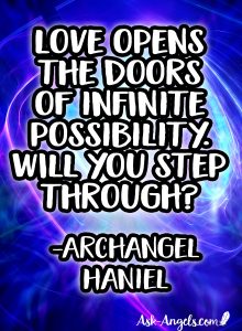 Angel message from Archangel Haniel on Love and Infinite Possibility